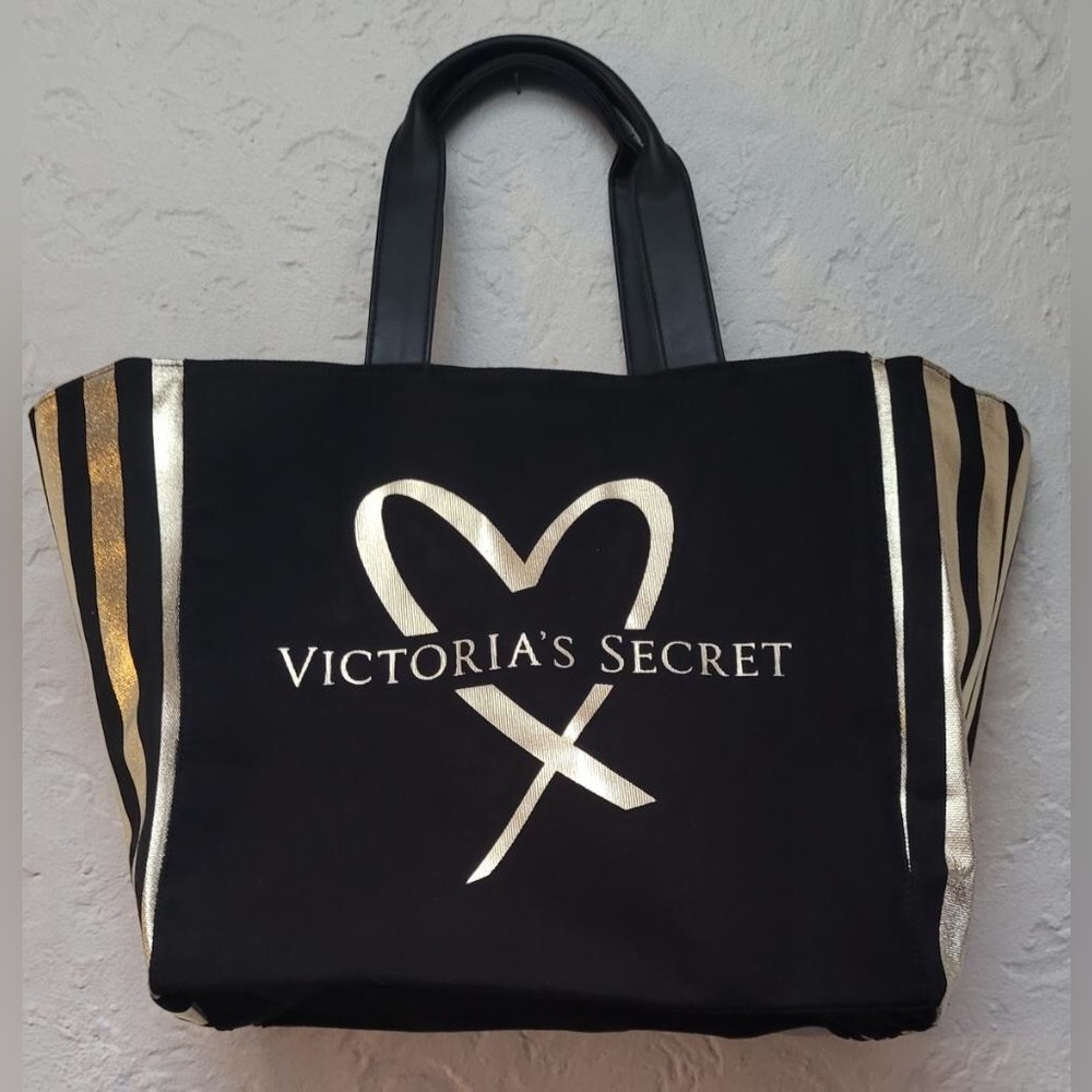 Victoria's Secret Gold & Black Tote Bag